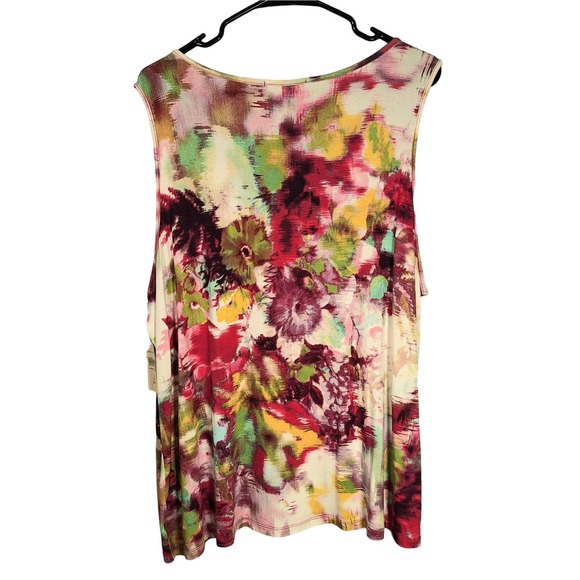 NWT $60 Coldwater Creek "Paintbox Ruffle Tank" Plus Size 2X (20-22) - summer top - Picture 3 of 6